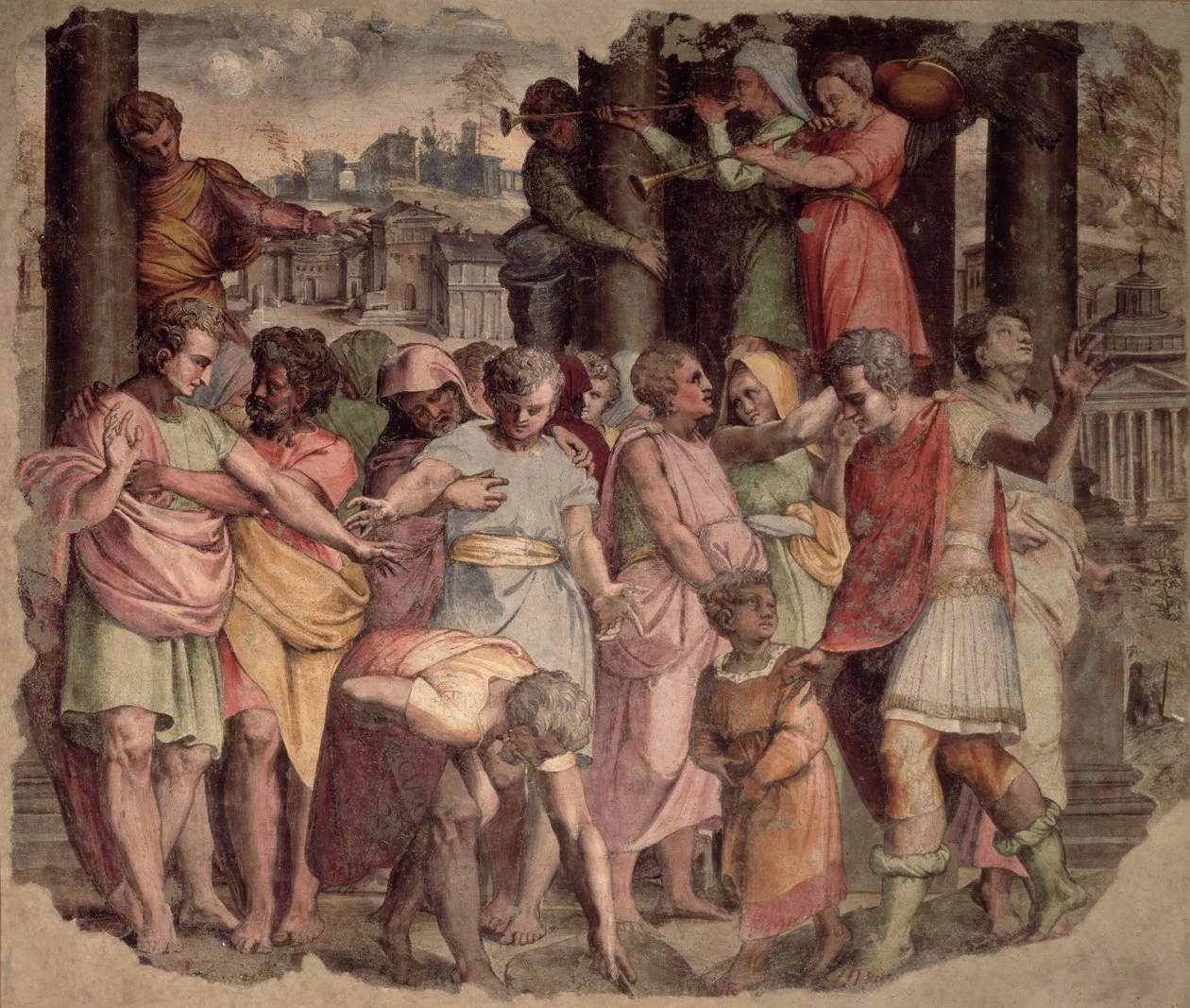 Perin del Vaga - Perino Tarquinio il Superbo fonda il Tempio di Giove Capitolino, Palazzo degli Uffizi, Firenze